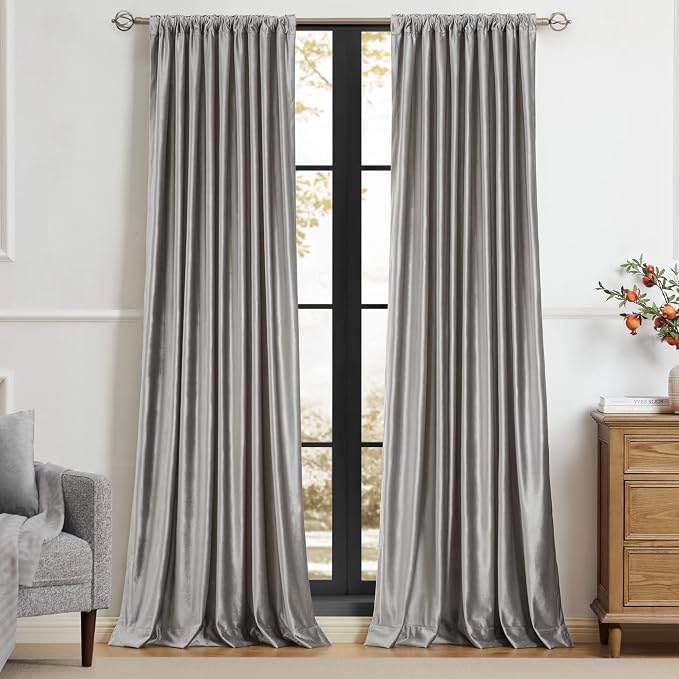 PRIMROSE Silver Grey Curtains 108 inch - Image 3