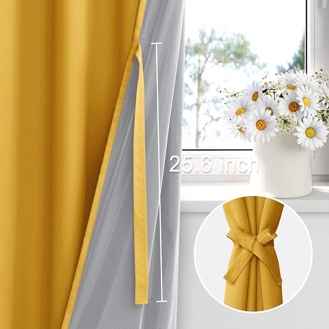 XWZO 100% Blackout Curtains 72 Inches Long - Image 3