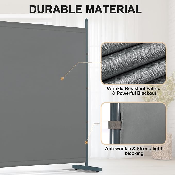Room Divider Single Panel, 6FT Large Privacy Screen - Image 3