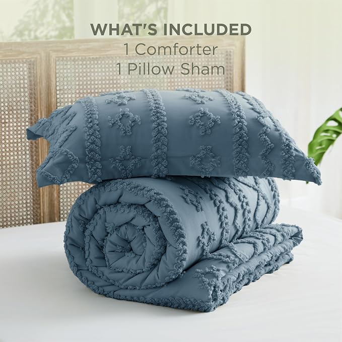 Bedsure Tufted Boho Comforter Set Twin Size - Image 6