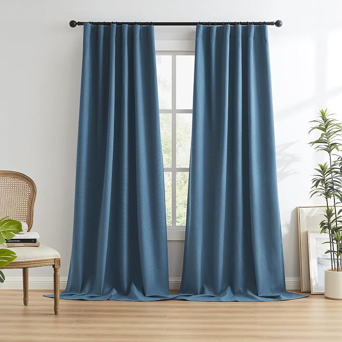 Short Blackout Curtains Denim Blue - Image 2