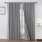 100% Blackout Curtains 84 inch Length 1 Panel Faux Linen Long Drapes by Zyvola