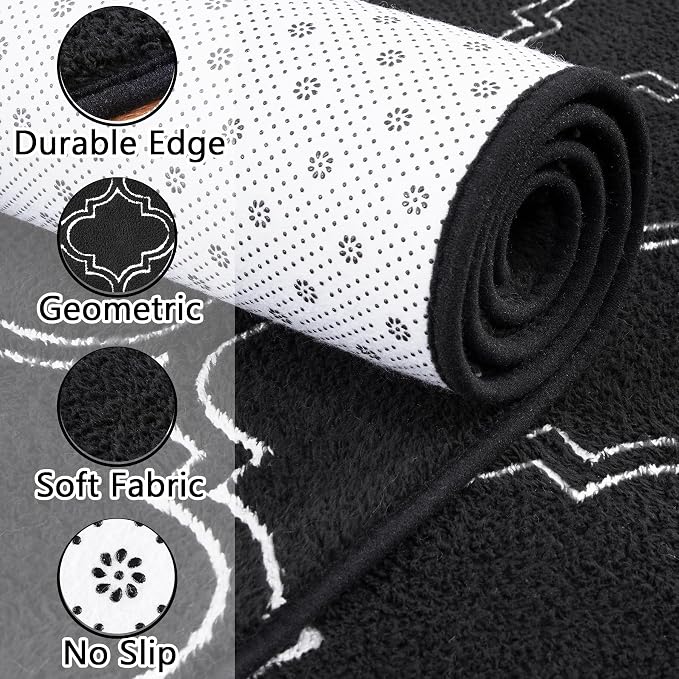 Chicrug 2x6 Shag Geometric Modern Runner Rug - Image 2