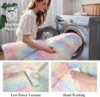 Rainbow Fluffy 9x12 Area Rug Soft Washable Shag Carpet - Image 5