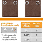 YoungsTex Dark Brown Linen Blackout Curtains 96 Inches Long - Image 8