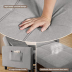 Aiho Convertible Sleeper Chair 3-in-1 Sofa Bed, Light Gray | Adjustable Backrest - Image 8