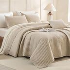 CozyTide Oversized Queen Bedspread 102"x118", Wheat Stone-Washed Cotton by CozyTideComforterSet