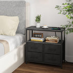 TUTOTAK Large Night Stand with Charging Station | Bedside Table with USB and - Image 9