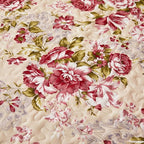 Cmfshape Summer Floral King Quilted Bedspread, Romantic Red Quilt Set, - Image 4