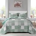 Mybedsoul Green Quilt Set Full Size, Patchwork Reversible Bedding Set | Soft by Mybedsoul