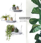 Floating Wall Shelves, Rustic Wood Wall Mounted Shelf Set of 3 | No Drill - Image 5