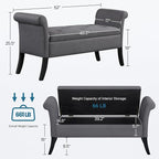 Yaheetech 52in Storage Bench for End of Bed - Image 3