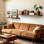 BAYKA Walnut-Like Floating Shelves 22.5in, 2 Pack, Wall Mounted Wall Decor | - Image 4