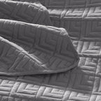EXQ Home King Size Quilt Set Squares Pattern Bedding Set Lightweight Grey | - Image 6