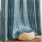 jinchan Boho Blackout Curtains 84 Inches Long Moon Phase Printed Drapes | Blue - Image 9