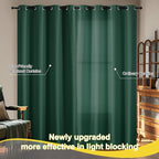 NICETOWN 100% Blackout Hunter Green Curtains 84 inches Long 2 Panels Set - Image 4