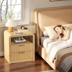Decofy Fluted 2-Drawer Nightstand - Image 7