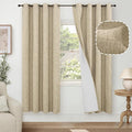 Burlap Linen Blackout Curtains for Bedroom by Lajode