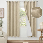 Burlap Linen Blackout Curtains for Bedroom by Lajode