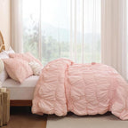 JANZAA King Size Quilt, Blush Pink King Quilt Bedding Set - Image 4
