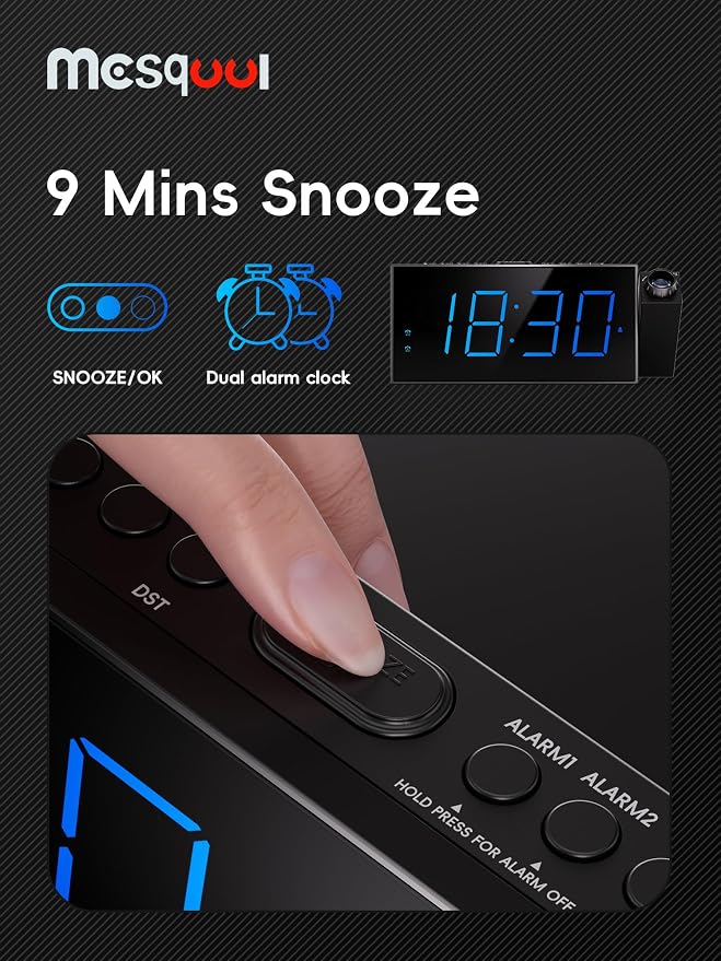 Mesqool Digital Projection Alarm Clock - Image 7