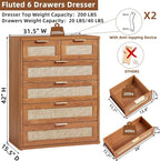 LEYAOYAO Rattan Dresser for Bedroom Set 2 - Image 2