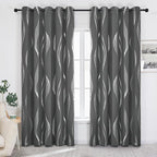 Deconovo Curtains for Living Room, Pattern Blackout Curtains 84 Inches Long | - Image 2