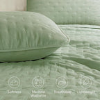 ROARINGWILD Sage Green Twin Size Quilt Bedding Set, Lightweight Soft Bedspread - Image 3