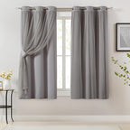 Bujasso Grey 90% Blackout Curtains by Bujasso