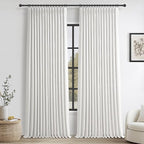 PleatedDrapes Pure White Blackout Curtains 96 Inches Long 2 Panels Set by PleatedDrapes