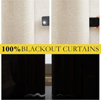 NICETOWN 100% Absolutely Blackout Linen Curtains - Image 2