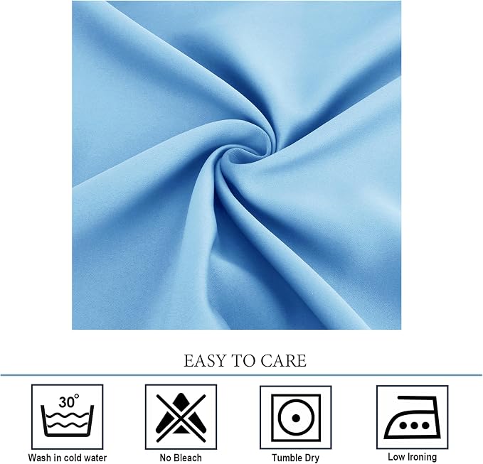 Diraysid Sky Blue Grommet Blackout Curtains - Image 7