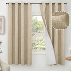 Linen Blackout Curtains 63 Inch Long by Lajode