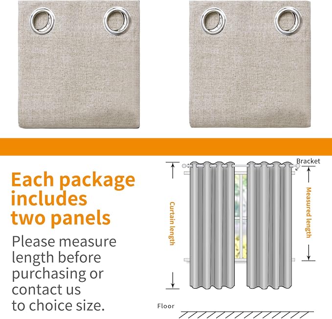 YoungsTex Linen Blackout Curtains 80 Inch Length - Image 9