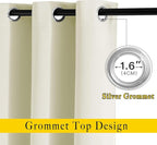 NICETOWN Short Window Curtains for Kitchen, Grommet Sunlight Reducing Solid - Image 2