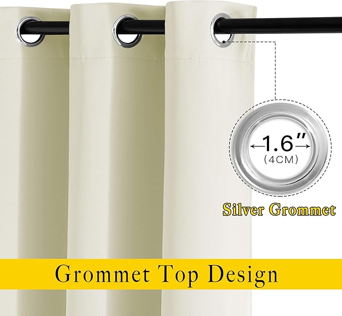 NICETOWN Short Window Curtains for Kitchen, Grommet Sunlight Reducing Solid - Image 2