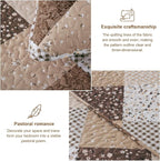Dinjoy Brown Quilt Set Full Size, Reversible Patchwork Floral Bedspreads | Soft - Image 5