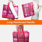 Pink 90L Clear Clothes Storage Bag - Image 4