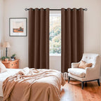 YoungsTex Brown Linen Blackout Curtains 72 Inch Length - Image 4