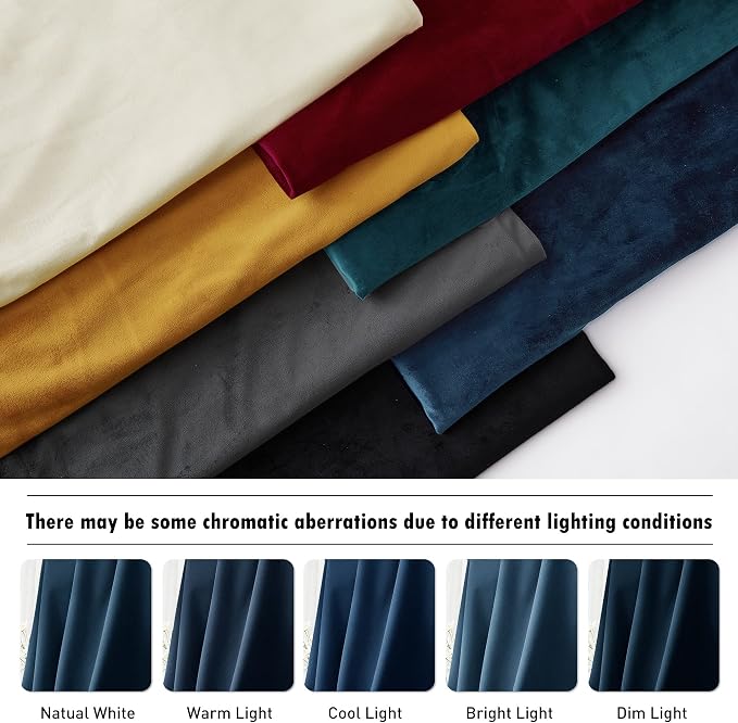 RYB HOME Velvet Curtains 120 inches Long, Extra Long High Ceiling Curtains | - Image 7