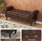 51” End of Bed Storage Bench, Bedroom Bench - Image 6