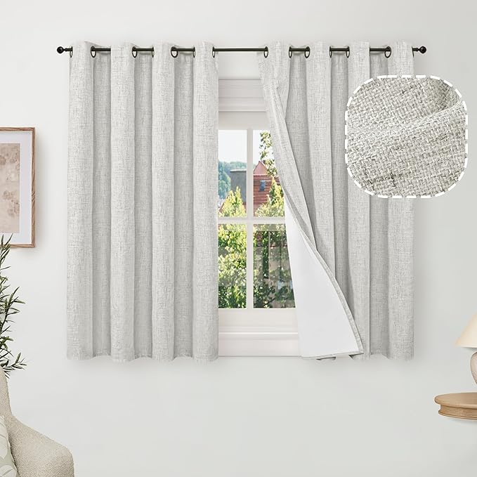 Linen Blackout Curtains 54 Inches by Lajode