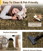 RELEANY Washable Area Rug, Square 4'x4', Water Repellent, Pet Friendly - Image 4