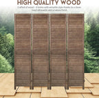 BLKMTY Room Divider 4 Panel Folding Screen Wood Screen Dividers 5.6ft Tall - Image 3