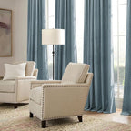 RYB HOME Stone Blue Velvet Curtains 84 inches - Image 5
