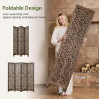 Leaf-Carved Room Divider Privacy Screen - Image 3
