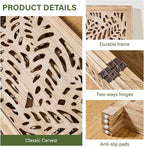 Leaf-Carved Room Divider Privacy Screen - Image 2