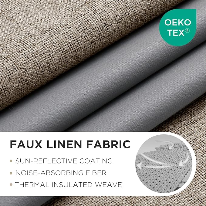Joydeco Modern Linen Blackout Curtains, 1 Panel - Image 2