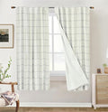 DriftAway 100% Blackout Plaid Linen Curtains 63 Inches Long 2 Panels Black | by DriftAway
