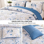 Anibedding Twin Quilt Set, 2 Pieces Blue Botanical Bedspread Bedding Set | Soft - Image 4